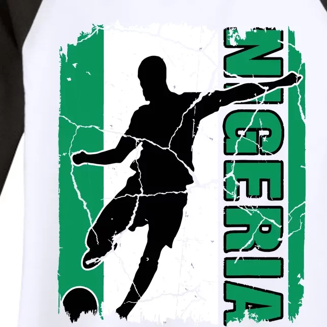 Nigeria Soccer Team Nigerian Flag Jersey Football Fans Women's Tri-Blend 3/4-Sleeve Raglan Shirt