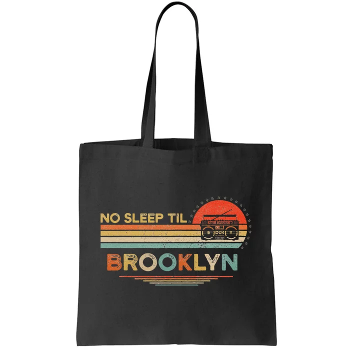 No Sleep Til Brooklyn Old School Portable Stereo Retro Tote Bag