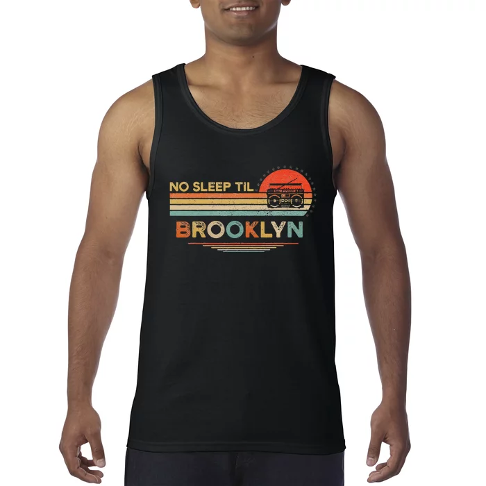 No Sleep Til Brooklyn Old School Portable Stereo Retro Tank Top