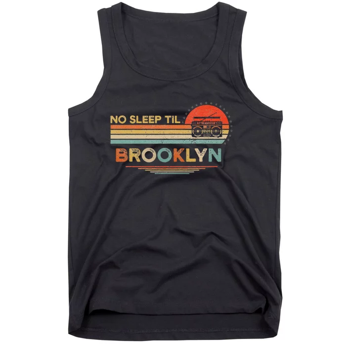 No Sleep Til Brooklyn Old School Portable Stereo Retro Tank Top