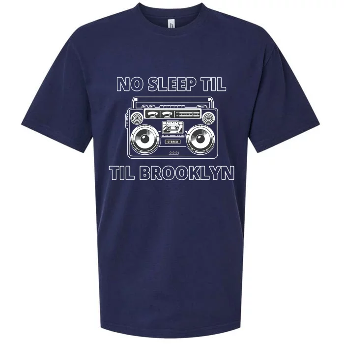 No Sleep Til Brooklyn Old School Boombox Sueded Cloud Jersey T-Shirt