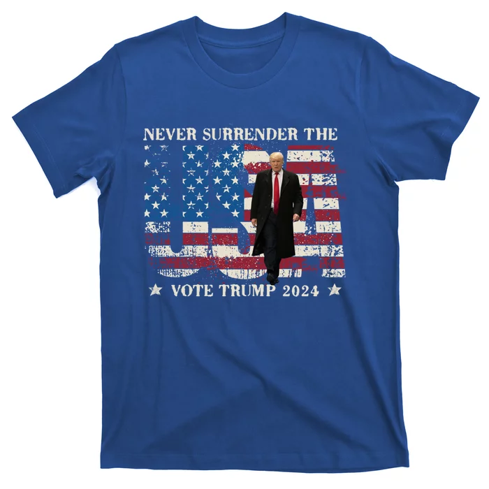 Never Surrender The Usa Grunge Vote Trump 2024 Meaningful Gift T-Shirt