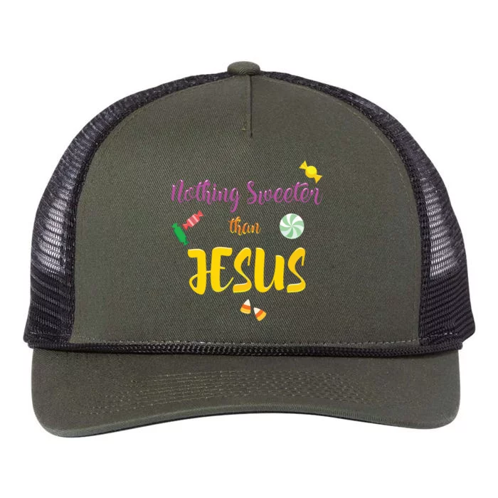 Nothing Sweeter Than Jesus Christian Halloween Retro Rope Trucker Hat Cap