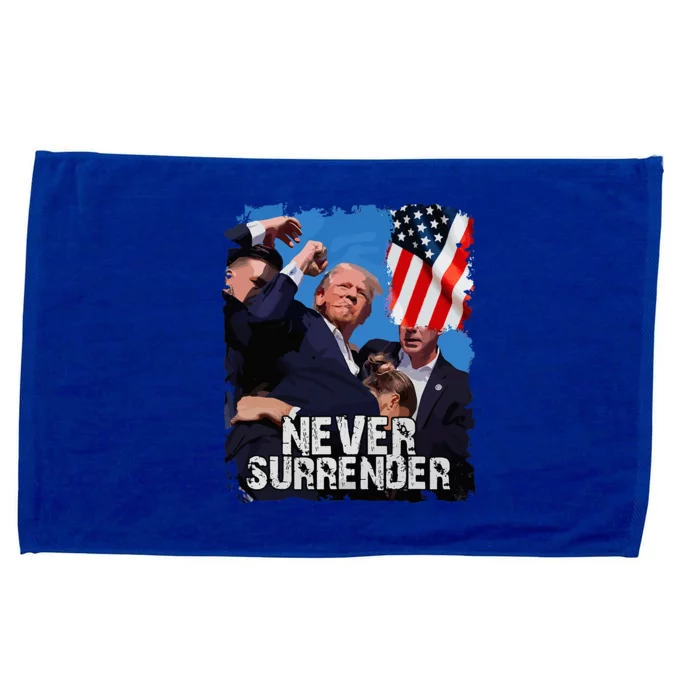 Never Surrender Trump Rushed Offstage With Blood Shooting Microfiber Hand Towel