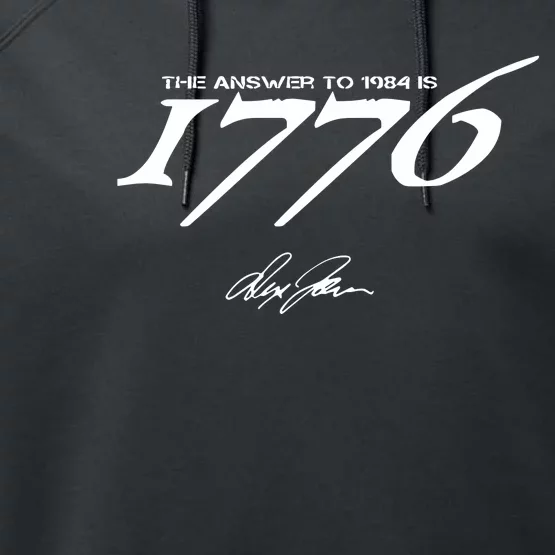 Never Surrender The Answer To 1984 Is 1776 Performance Fleece Hoodie