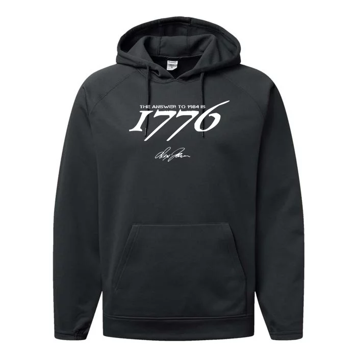 Never Surrender The Answer To 1984 Is 1776 Performance Fleece Hoodie