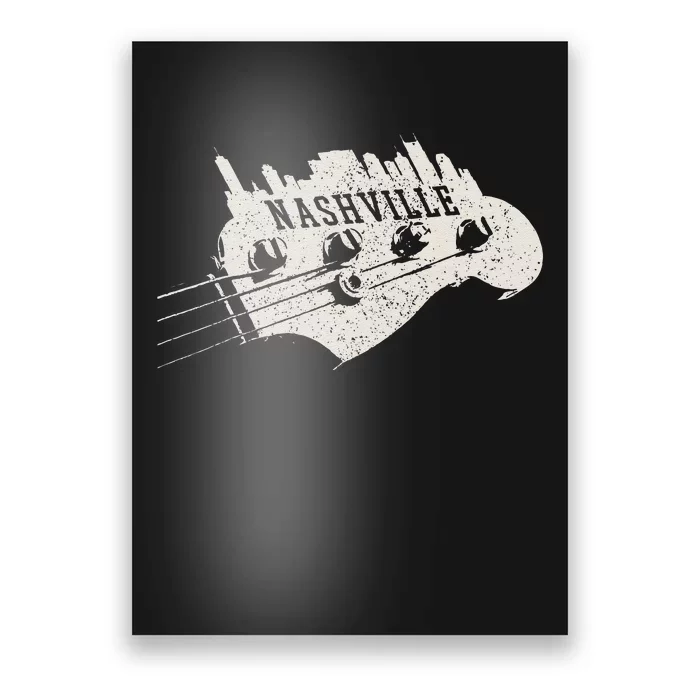 Nashville Skyline Tennessee Country Music City Vintage Poster