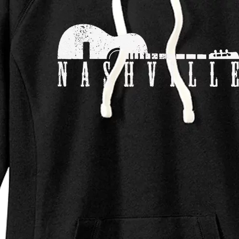 Nashville Skyline Tennessee Country Music Guitar Player Women's Fleece Hoodie