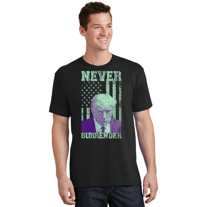 Never Surrender Trump Mugshot T-Shirt