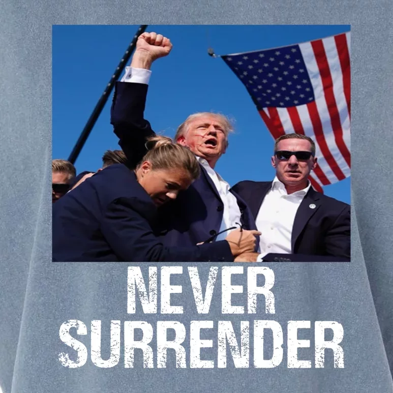 Never Surrender Trump Statement Shooting Pray For Trump Garment-Dyed Women's Muscle Tee