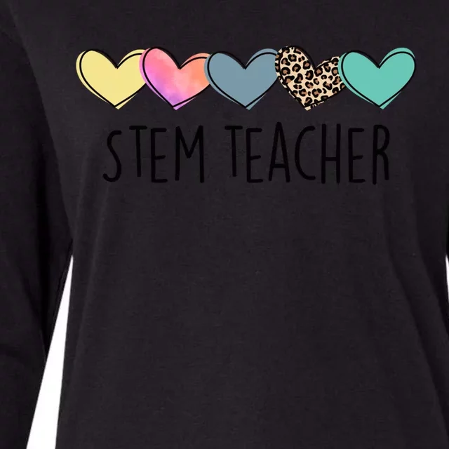 Novelty Stem Teacher Life Heart Stem Teacher Appreciation Gift Womens Cotton Relaxed Long Sleeve T-Shirt