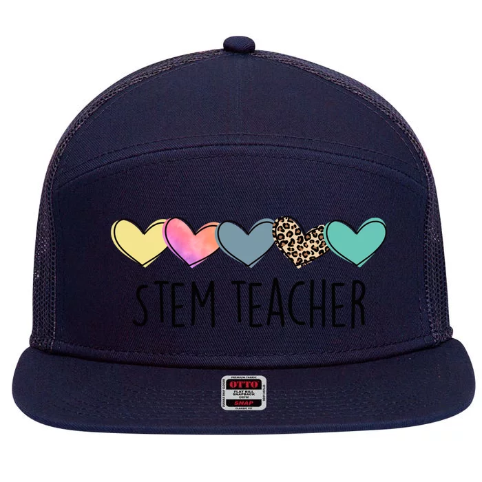 Novelty Stem Teacher Life Heart Stem Teacher Appreciation Gift 7 Panel Mesh Trucker Snapback Hat