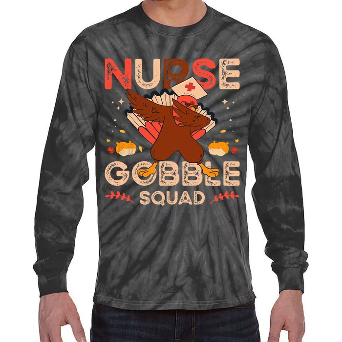 Nurse Squad Thanksgiving Fall Nursing Tie-Dye Long Sleeve Shirt