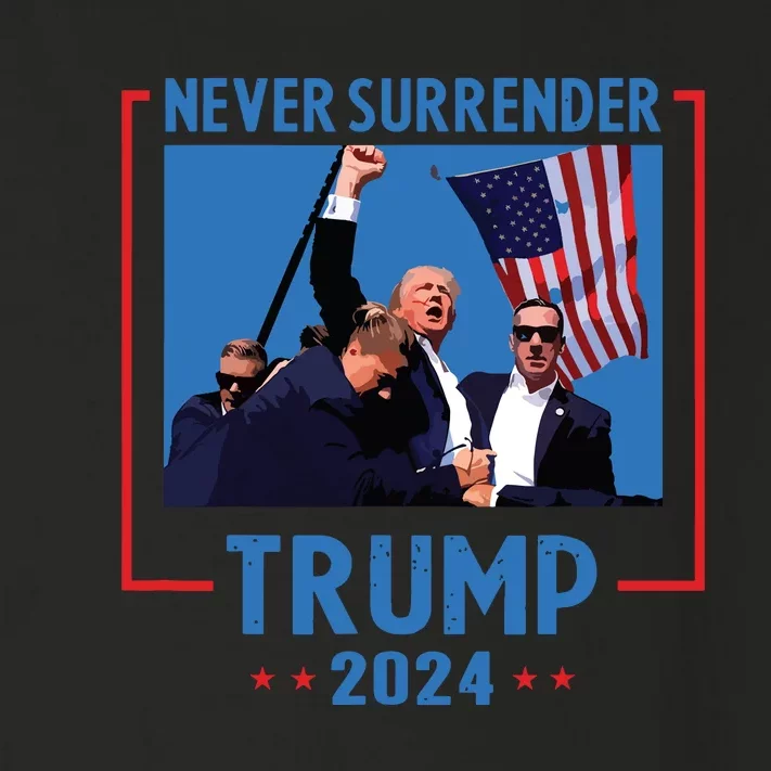 Never Surrender Trump 2024 Toddler Long Sleeve Shirt