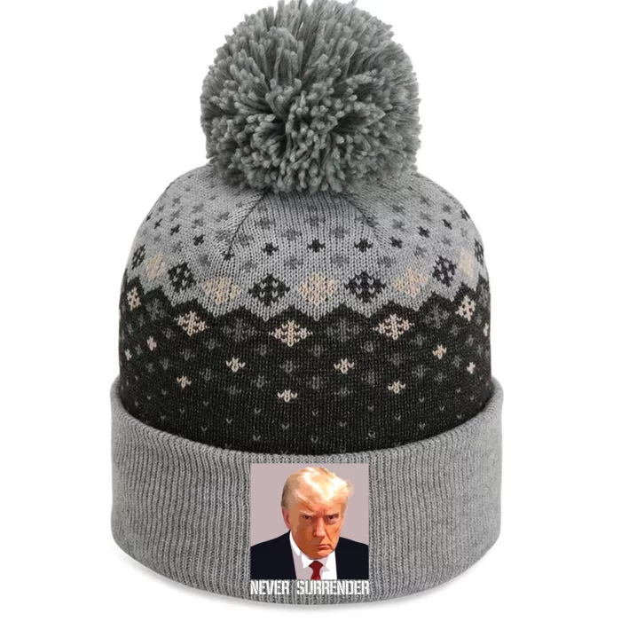 Never Surrender Trump Legend Trump Free Trump The Baniff Cuffed Pom Beanie