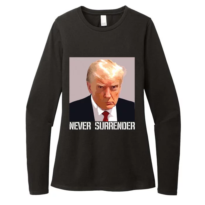 Never Surrender Trump Legend Trump Free Trump Womens CVC Long Sleeve Shirt