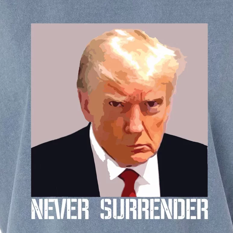 Never Surrender Trump Legend Trump Free Trump Garment-Dyed Women's Muscle Tee