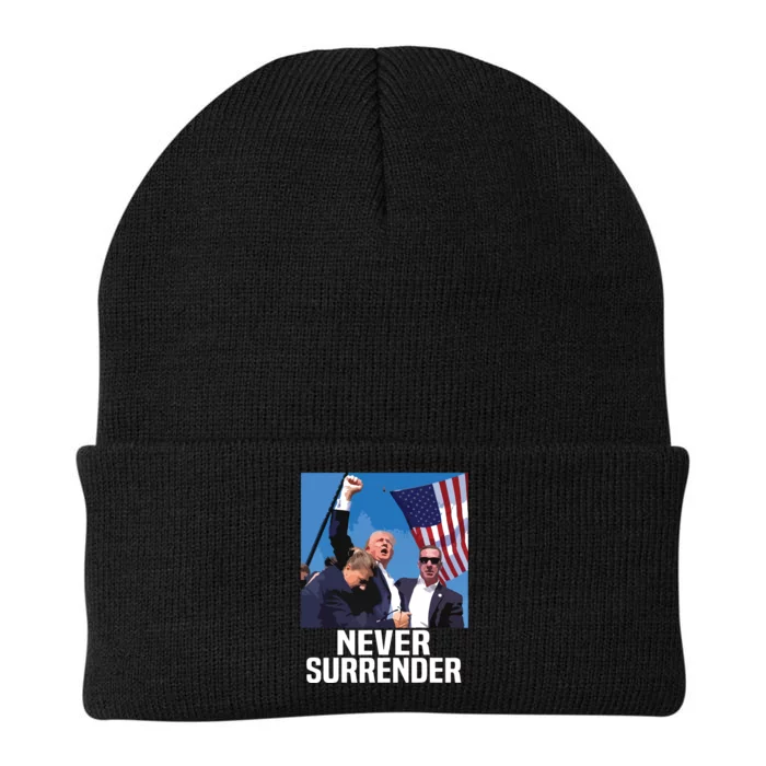 Never Surrender Trump Knit Cap Winter Beanie