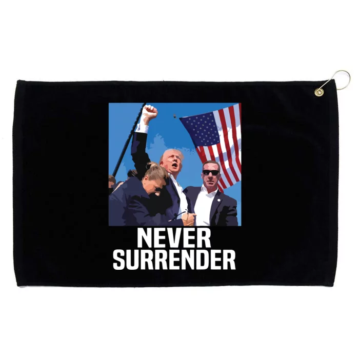 Never Surrender Trump Grommeted Golf Towel