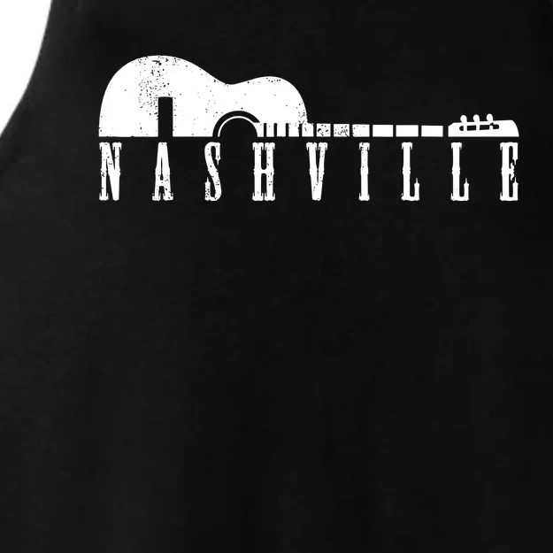 Nashville Skyline Tennessee Country Music Guitar Player Ladies Tri-Blend Wicking Tank