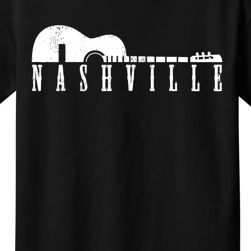 Nashville Skyline Tennessee Country Music Guitar Player Kids T-Shirt