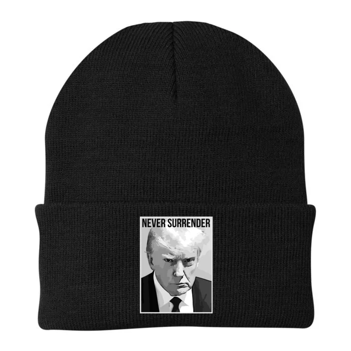 Never Surrender Trump Mugshot 2024 President Legend Knit Cap Winter Beanie