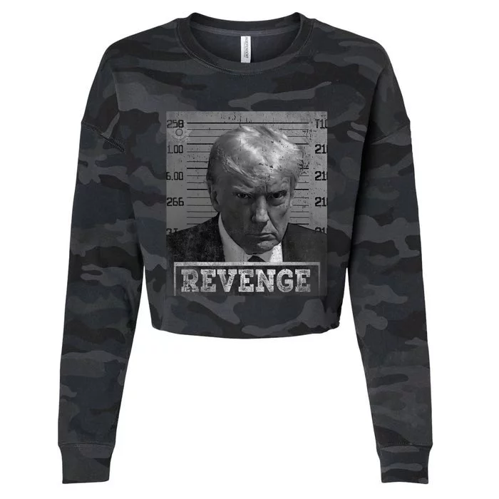 Never Surrender! Trump 2024 Mug Shot President Revenge Cropped Pullover Crew