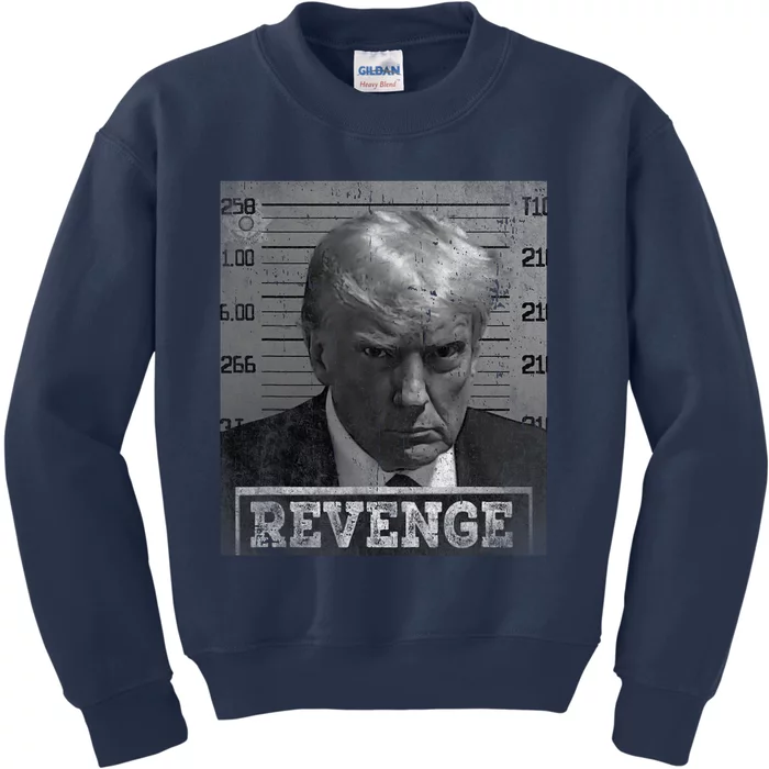 Never Surrender! Trump 2024 Mug Shot President Revenge Kids Sweatshirt