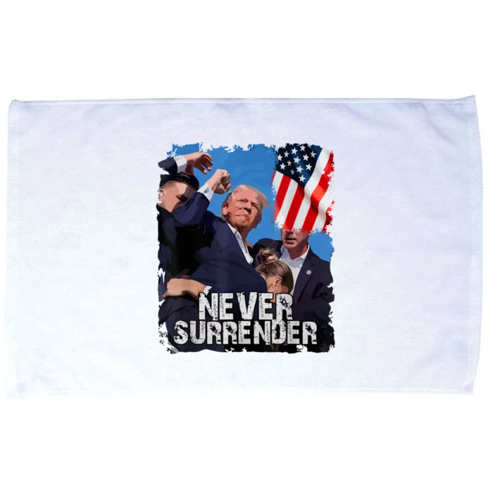 Never Surrender Trump Rushed Offstage With Blood Shooting Microfiber Hand Towel