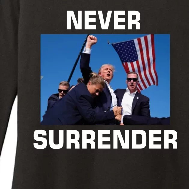 Never Surrender Trump Pennsylvania Rally Womens CVC Long Sleeve Shirt