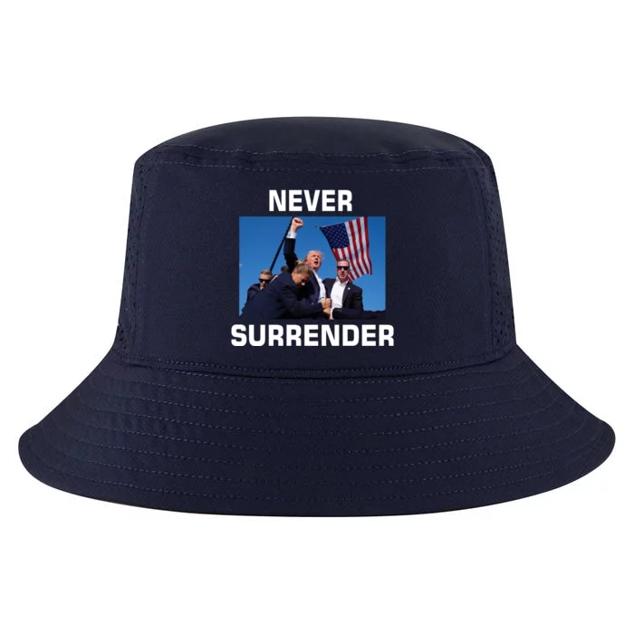 Never Surrender Trump Pennsylvania Rally Cool Comfort Performance Bucket Hat