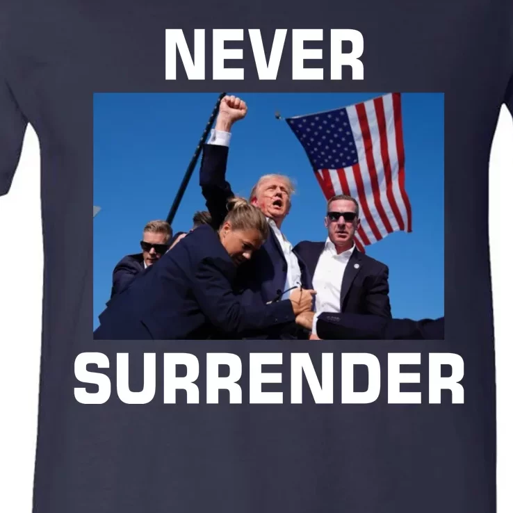 Never Surrender Trump Pennsylvania Rally V-Neck T-Shirt