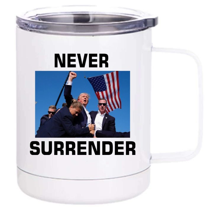 Never Surrender Trump Pennsylvania Rally Front & Back 12oz Stainless Steel Tumbler Cup