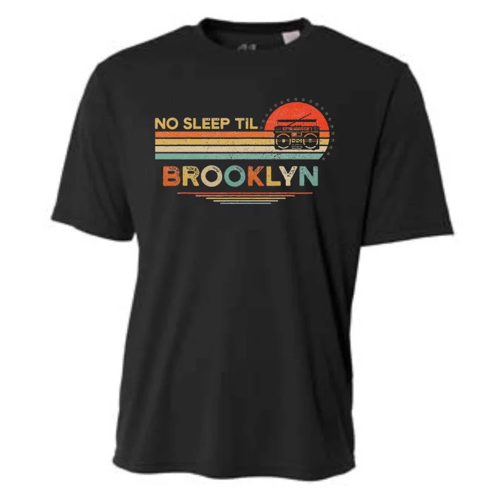 No Sleep Til Brooklyn Old School Portable Stereo Retro Cooling Performance Crew T-Shirt