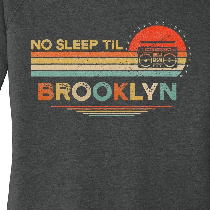 No Sleep Til Brooklyn Old School Portable Stereo Retro Women's Perfect Tri Tunic Long Sleeve Shirt