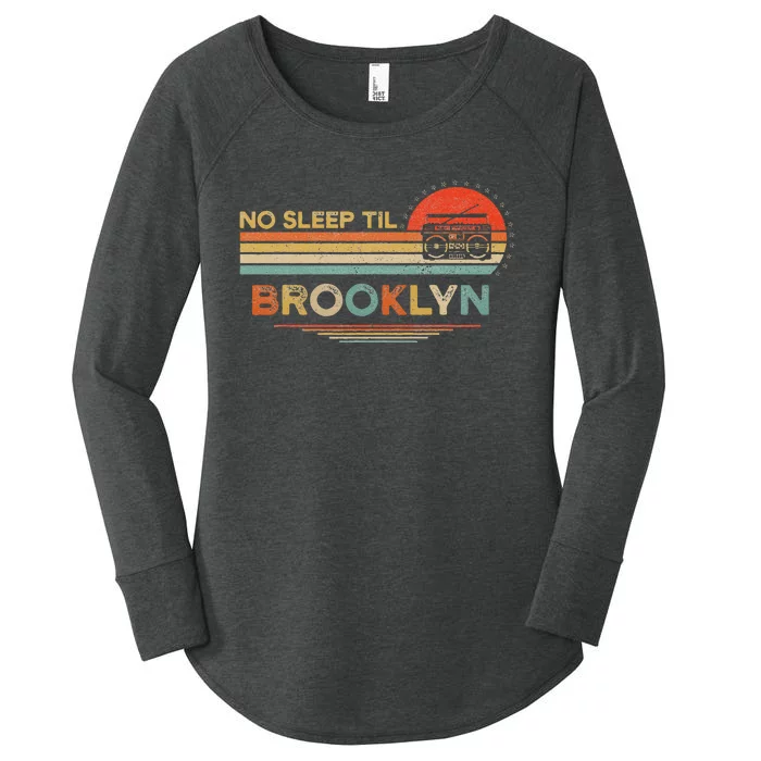 No Sleep Til Brooklyn Old School Portable Stereo Retro Women's Perfect Tri Tunic Long Sleeve Shirt