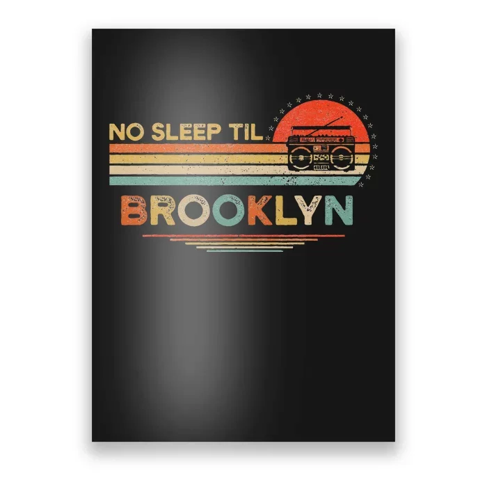 No Sleep Til Brooklyn Old School Portable Stereo Retro Poster