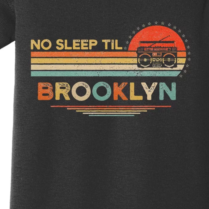 No Sleep Til Brooklyn Old School Portable Stereo Retro Baby Bodysuit