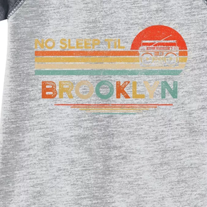 No Sleep Til Brooklyn Old School Portable Stereo Retro Infant Baby Jersey Bodysuit