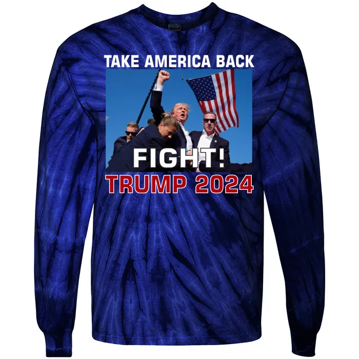 Never Surrender Trump Pennsylvania Rally Tie-Dye Long Sleeve Shirt