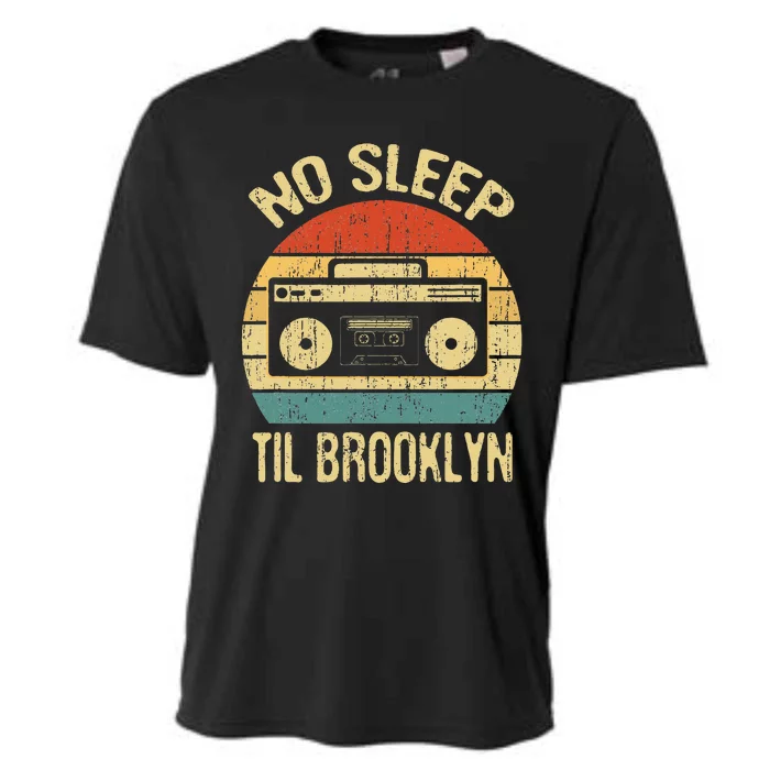 No Sleep Til Brooklyn Retro Old School Stereo Ghetto Blaster Cooling Performance Crew T-Shirt