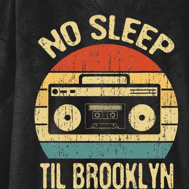 No Sleep Til Brooklyn Retro Old School Stereo Ghetto Blaster Hooded Wearable Blanket