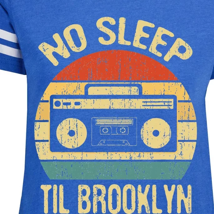 No Sleep Til Brooklyn Retro Old School Stereo Ghetto Blaster Enza Ladies Jersey Football T-Shirt