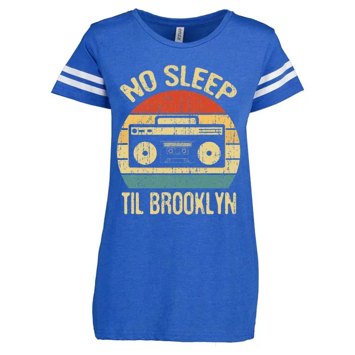 No Sleep Til Brooklyn Retro Old School Stereo Ghetto Blaster Enza Ladies Jersey Football T-Shirt