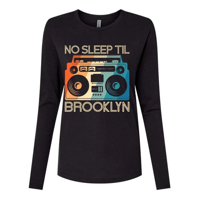 No Sleep Til Brooklyn Old School Portable Stereo Womens Cotton Relaxed Long Sleeve T-Shirt