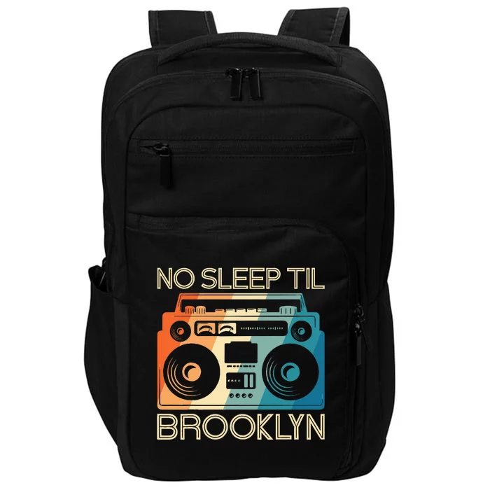 No Sleep Til Brooklyn Old School Portable Stereo Impact Tech Backpack