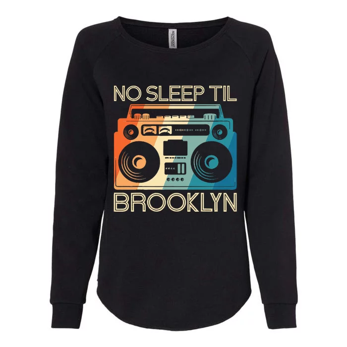 No Sleep Til Brooklyn Old School Portable Stereo Womens California Wash Sweatshirt