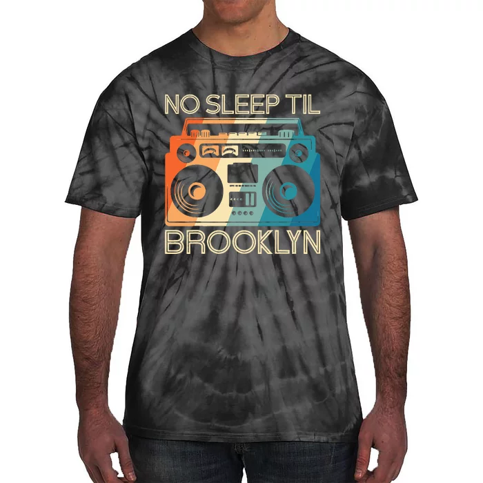 No Sleep Til Brooklyn Old School Portable Stereo Tie-Dye T-Shirt