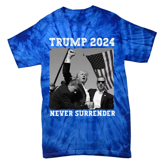 Never Surrender Trump 2024 Save America Trump Tie-Dye T-Shirt