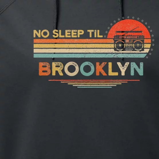 No Sleep Til Brooklyn Old School Portable Stereo Retro Performance Fleece Hoodie